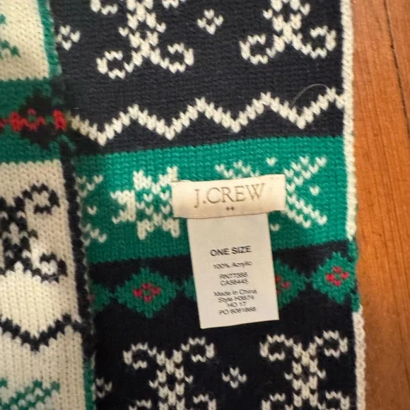 J.Crew Reversible Polka Dot Fair Isle Winter Scarf - Picture 3 of 4
